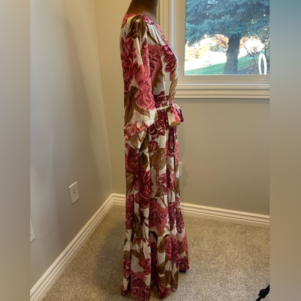 JOYFOLIE SEVERINE DRESS IN SHEER BOUGAINVILLE A FLORAL - Picture 8 of 12